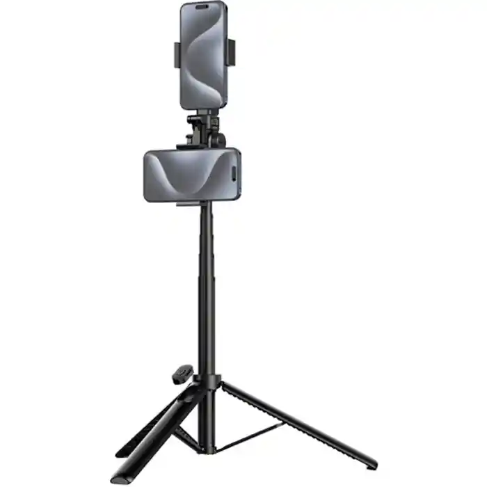 Ulanzi MT-70 Tripod 1.5m Selfie Stick Tripod with 360 / 180 Degree Pan and Tilt, Rotating Cold Shoe Mount, 1kg Max Load Capacity and 20m Wireless Remote Control Range for Smartphone Compact Cameras